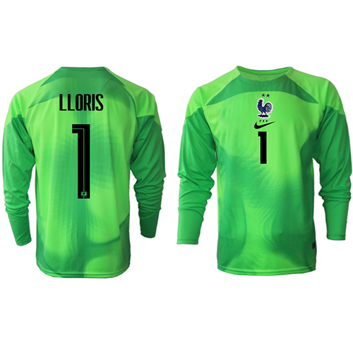Frankrike Hugo Lloris #1 Målvakt Replika Bortatröja VM 2022 Långärmad